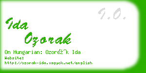 ida ozorak business card